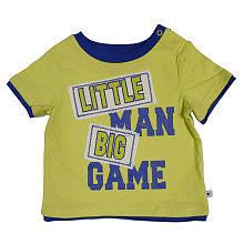 Truly Scrumptious Boys Lime Green "Little Man Big Game" Short Sleeve Graphic T Shirt- Infant/Toddler