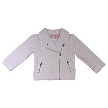 Truly Scrumptious Girls Light Grey Knit Motorcycle Jacket- Infant/Toddler