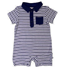 Truly Scrumptious Boys Navy Striped Polo Romper