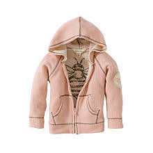 Burt's Bees Baby Organic Girls Light Pink Terry Zip Up Hoodie