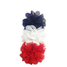 Koala Kids Girls 3 Pack Red/White/Blue Flower Poof Headwraps