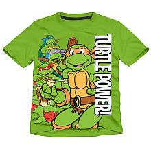 Nickelodeon Boys Green Teenage Mutant Ninja Turtles "Turtle Power" Short Sleeve Graphic T Shirt- Toddler