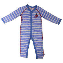 Truly Scrumptious Boys Light Blue Striped "Little Captain" Coverall