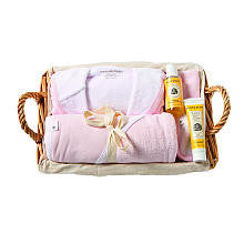 Burt's Bees Baby Girls Organic 7 Piece Light Pink Better Bathtime Basket