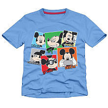 Disney Boys Light Blue Mickey Mouse Selfie Graphic Short Sleeve T Shirt- Toddler