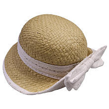 Truly Scrumptious Girls Straw Hat with Eyelet Trim and Back Bow