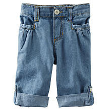 baby B'gosh Girls Blue Denim Chambray Convertible Roll Up Jean Pant