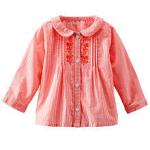 baby B'gosh Girls Orange Striped Long Sleeve Button Down Shirt