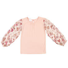 Kardashian Kids Girls' Pink Long Sleeve Top with Sheer Printed Accents - Toddler