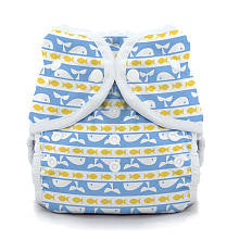 Thirsties Snap Duo Wrap Diaper - Whale Tail - Size Two