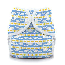 Thirsties Snap Duo Wrap Diaper - Whale Tail - Size One