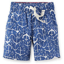 Carter's Boys Blue All Over Anchor Printed Woven Short with Drawstring