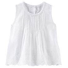 baby B'gosh Girls White Embroidered Trim Sleeveless Top