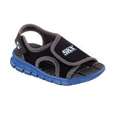 Skechers Boys Black/Grey with Blue Sole Touch Closure Synergize Aqua Sandal