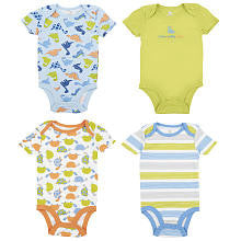 Koala Baby Boys 4 Pack Graphic Short Sleeve Bodysuits