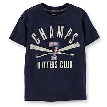 Carter's Boys Navy "Champs 7 Hitters Club" Screen Printed with Applique T Shirt