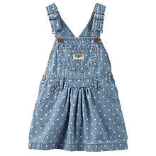 OshKosh Girls Blue Chambray Polka Dot Jumper