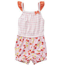 Koala Baby Girls Multi Print Ruffle Accent Sunsuit