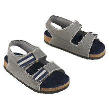 Koala Kids Boys' Gray/Navy Dual Strap Hard Sole Sandals