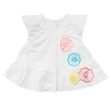 Koala Baby Girls' White Flower Applique Flutter Sleeve Tunic