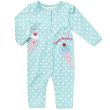 Koala Baby Girls Blue 'Daddy's Little Sweetheart' Heart Print Snap Front Coveralls