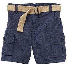 Koala Baby Boys' Navy Striped Cargo Shorts with Belt