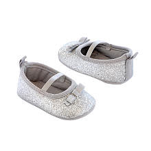 Carter's Girls Silver Glitter Ballet Flat with Bow