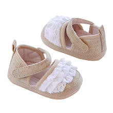 Carter's Girls Tan Ruffle Ankle Strap Espadrille Shoe