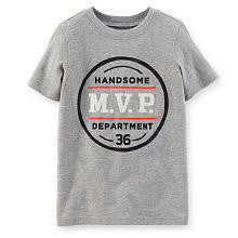 Carter's Boys Light Grey "Handsome M.V.P. Department 36" Screen Printed T Shirt