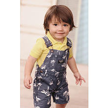 OshKosh Boys Blue Palm Tree Print Shortall