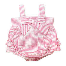 Koala Baby Boutique Girls Pink Striped Creeper with Bow Detail