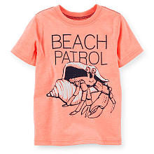 Carter's Boys Orange "Beach Patrol" Hermit Crab Screen Printed T Shirt