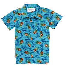 Koala Baby Boys' Blue Pineapple Print Short Sleeve Button Down Shirt