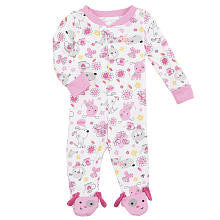 Koala Baby Girls Printed Zip Up Footie