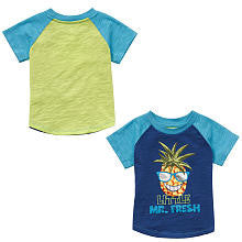 Koala Baby Boys' Blue/Lime Little Mr. Fresh Pineapple Graphic Short Sleeve T Shirt