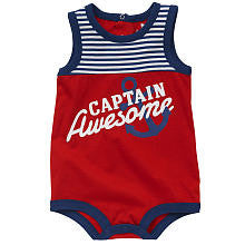 Koala Baby Boys Striped/Solid Graphic Sleeveless Bodysuit