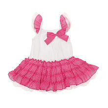 Koala Baby Boutique Girls White/Pink Sleeveless Tutu Bodysuit Dress