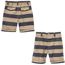 Koala Baby Boys' Khaki/Navy Striped Woven Shorts