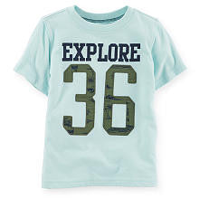 Carter's Boys Light Blue "Explore" Screen Printed and "36" Appliqued T Shirt