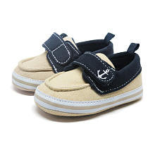 Koala Baby Boys Khaki/Navy Touch Closure Soft Sole Boat Shoe