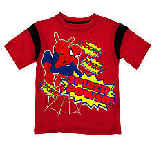 Marvel Spiderman Red "Spider Power" Short Sleeve Graphic T Shirt- Toddler