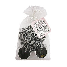 Elly & Emmy Girls 2 Piece White Sunglasses and Black/White Cheetah Print Poof Headwrap