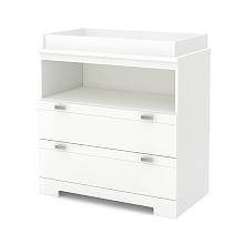 South Shore Reevo Changing Table with Storage - Pure White