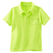 OshKosh Boys Yellow Short Sleeve Pique Polo Top- Toddler