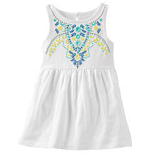 OshKosh White Sleeveless Tunic with Blue/Yellow Accent- Toddler