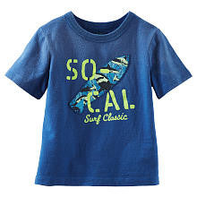 OshKosh Boys Blue "So Cal Surf Classic" Surfboard Print Short Sleeve Graphic T Shirt- Toddler