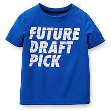 Carter's Boys Blue "Future Draft Pick" Screen Printed Poly Knit T Shirt