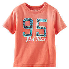 OshKosh Boys Coral "95 Del Mar" Short Sleeve T Shirt- Toddler