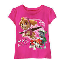 Nickelodeon Girls Paw Patrol Pink "Pups Away" Short Sleeve T Shirt- Toddler