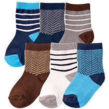 Hudson Baby 6 Pair Socks Gift Set - Blue and Gray - 6 - 12 Months